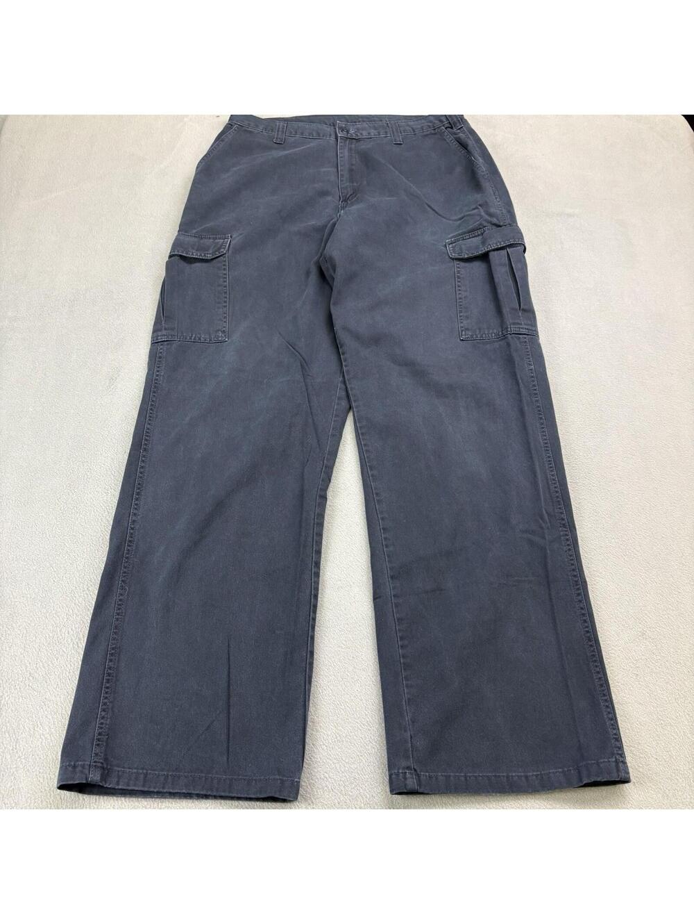 Y2K Baggy Dickies Cargo Pants Size 34 (Fit 33x32.5 in.) Navy Blue